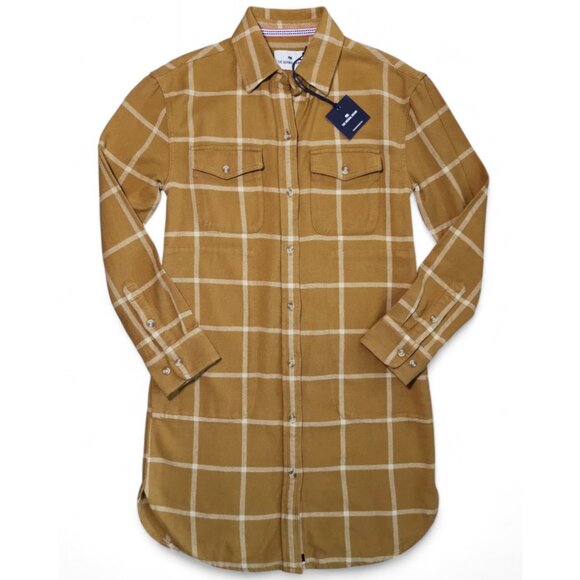 NWT The Normal Brand Mountain Shirt‎ Dress Palomino Plaid Women's XS MSRP $168 - Picture 2 of 11